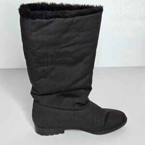 Tender Tootsies Black Faux Fur Lining Mid-Calf Winter Boots Sz 7.5